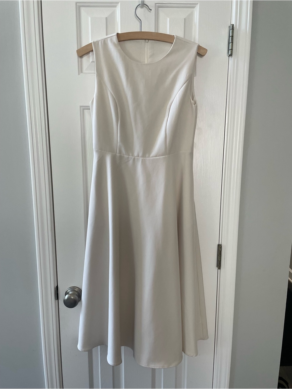 Elegant Sleeveless Ivory Fit-and-Flare Dress